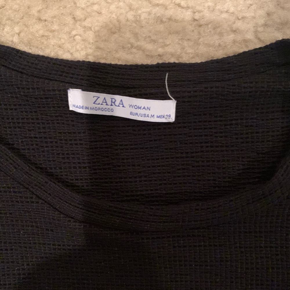 Zara long sleeve black dress M - Picture 3 of 7